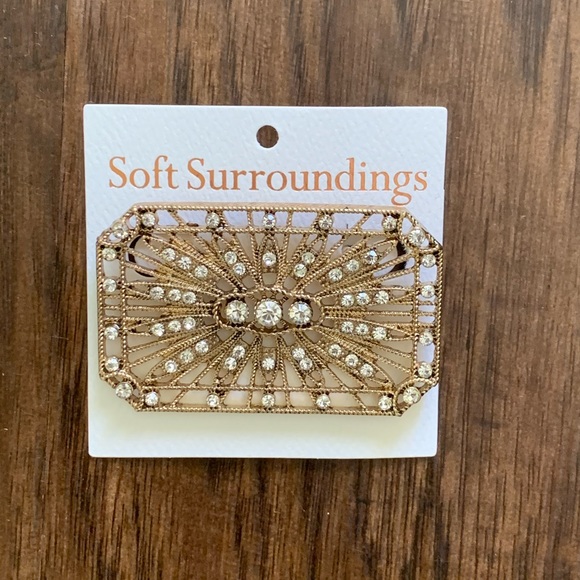 Soft Surroundings vintage gold Deco pin brooches - Picture 2 of 4